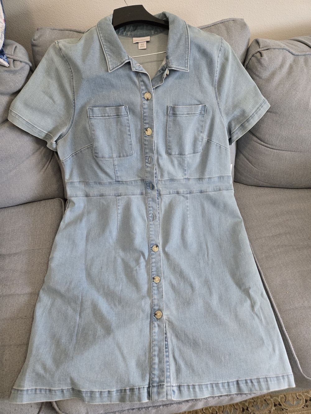Liz Claiborne Light Blue Denim Button-Front Dress